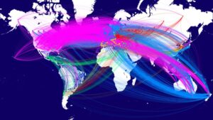 Airplanes-over-world-map-depicting-global-mobility.